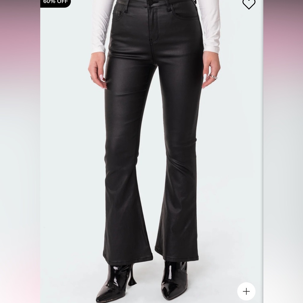 Edikted black leather pants